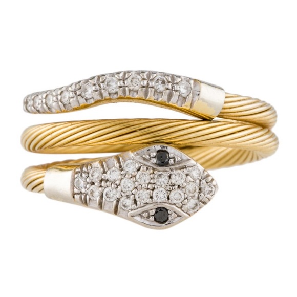 I. Reiss 14K Diamond Serpent Ring - Picture 1 of 3
